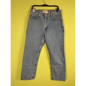 Levi's 34 x 30 505 Regular Fit Straight Leg Mid Wash Denim Jeans Cotton